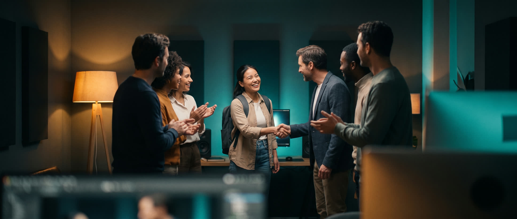 A new hire being welcomed